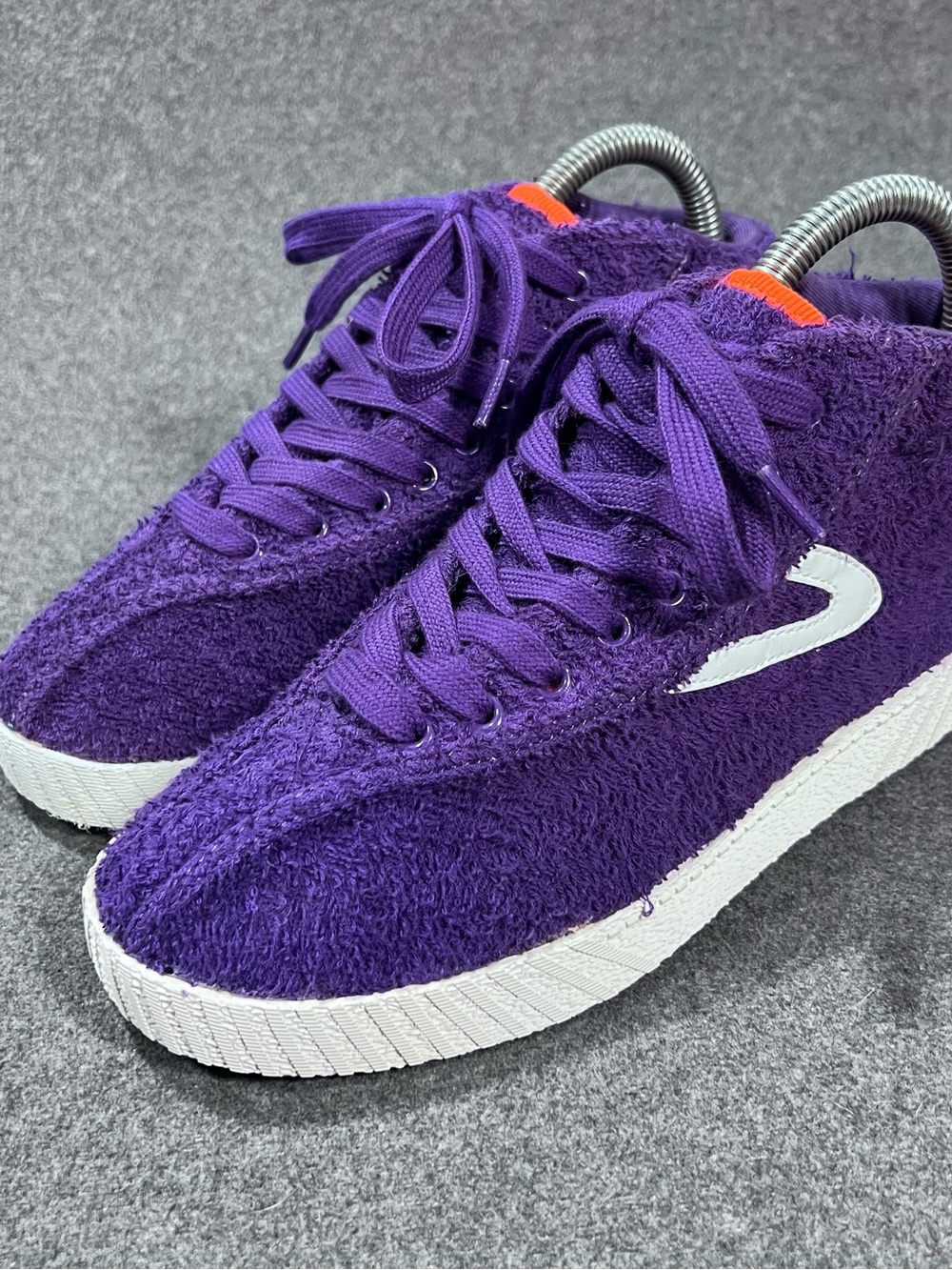 TRETORN Andre 3000 Purple French Terrycloth Hi Top Thrashed Grunge Womens 5.5